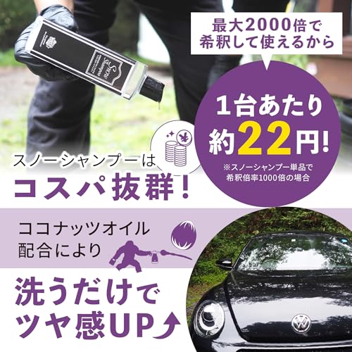 ながら洗車 スノーシャンプー ミットセット『 洗車傷を限りなく0にするトロトロカーシャンプー 』 350ml シャンプー 洗車 洗車セット 洗車グローブ ウォッシュミット 泡 中間 画像