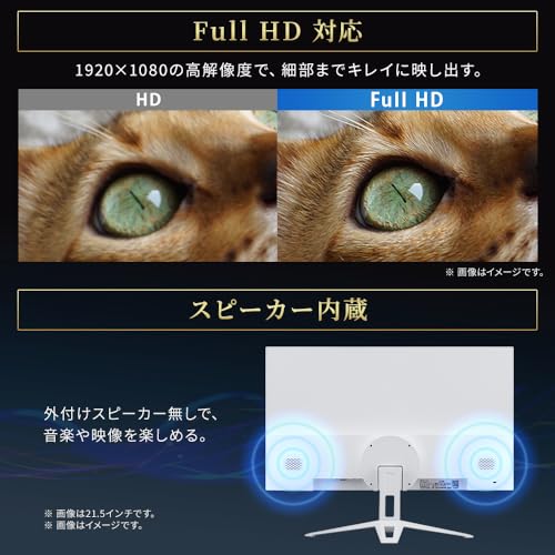 【Amazon.co.jp限定】 アイリスオーヤマ モニター 24インチ Full HD(1920×1080) 国内メーカー VAパネル スピーカー内蔵 100Hz フリッカー軽減 非光沢タイプ ディスプレイ HDMI ブラック DT-IF235S-B 中間 画像