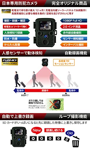 ハンファQセルズジャパン 【国内メーカー品】 Full HD 防犯カメラ トレイルカメラ 小型 屋外 防水 防塵 IP66対応 1080p対応 モーションのみ 赤外線LED 監視カメラ 動体検知 人感センサー 夜間対応 電池式 自動上書き録画 日本語説明書 国内メーカー品 迷彩 カモフラージュ 屋外 屋内 両用 中間 画像
