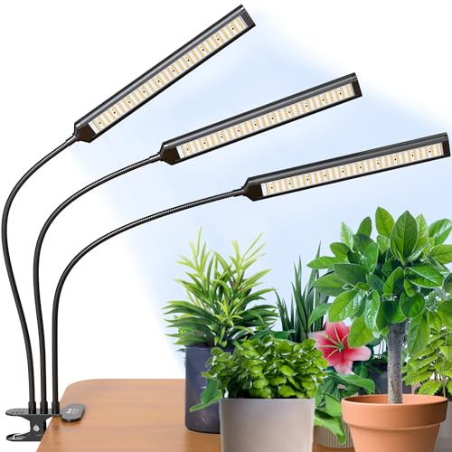 【公式】BRIM(ブリム) FLORA 植物育成ライト LED 【国内ブランド】調光 タイマー クリップ式 フルスペクトル 26W 4000K-4500K (3ヘッド, BK 白色系) 1枚目 画像