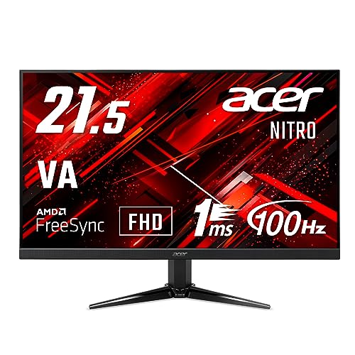 日本エイサー 【Amazon.co.jp限定】 Acer Nitro ゲーミングモニター 21.5インチ VA 非光沢 フルHD 100Hz 1ms(VRB) HDMI ミニD-Sub15 VESAマウント対応 スピーカー内蔵 ヘッドホン端子 AMD FreeSync QG221QHbmiix PC/PS4/Switch向き 画像1
