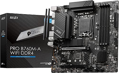 MSIマザーボード PRO B760M-A WIFI DDR4 【第14/13/12世代IntelCPU(LGA1700)対応】2xGen4高速M.2/最大4画面出力 [Intel B760搭載] MB5996 画像1