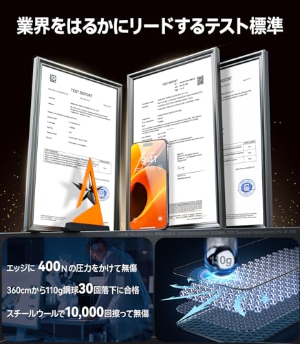 「Just One Pull·宇宙航空材料」TORRAS iPhone15 Pro専用ガラスフィルム 全面保護 強化極細黒縁 9H越え 貼り付け簡単 さらさら 気泡レス 光沢 防指紋 2枚セット 6.1インチ アイフォン15プロ用フィルム GlassGo Ultra 最後 画像