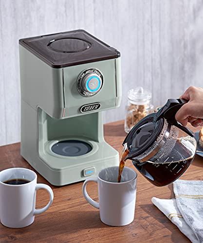 【Toffy/トフィー】 アロマドリップコーヒーメーカー K-CM5 ペールアクア 公式限定先行発売カラー ドリップ式 蒸らし機能 自動保温機能 ガラスポット メッシュフィルター付き レトロ K-CM5-PA 中間 画像