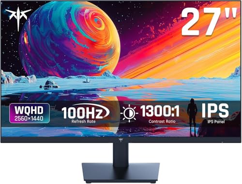KTC 27 Inch QHD(2560 * 1440) 100Hz Computer Monitor - IPS Panel, Anti-Blue Light Screen, 100% High Color Gamut, 123% sRGB, Support FreeSync and GSync, PC Monitor for Casual Gaming and Working 1枚目 画像