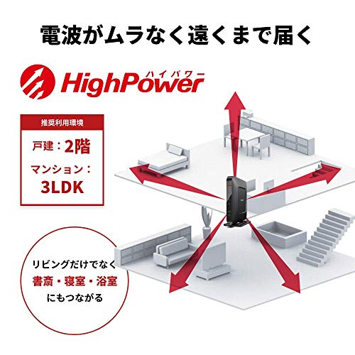 【Amazon.co.jp限定】 バッファローWiFi ルーター無線LAN Wi-Fi 6 11ax / 11ac AX1800 573+1201Mbps 日本メーカー LANケーブル同梱 【 iPhone 16e / 16 / 15 / 14 / Nintendo Switch / PS5 動作確認済み 】 エコパッケージ WSR-1800AX4P/NBK 中間 画像