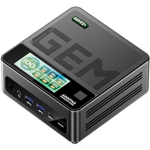AOOSTAR GEM12+ ProミニPC Ryzen 7 Pro 8845HS 32GB DDR5 1TB PCIe 4.0 SSD, Mini PC 2つのUSB4 /2つのSSDインターフェイス /2つの2.5G LAN /4つのUSB /4画面同時出力 WiFi6 Bluetooth5.2(サブスクリーン付き). (GEM12+ Pro 8845HS 32G+1TB) 画像1