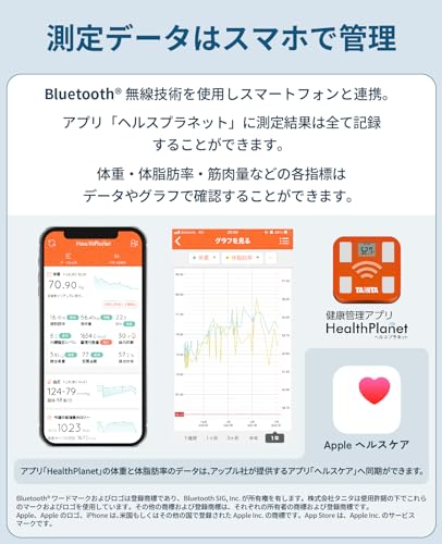 タニタ 体重計 体組成計 スマホ連動 50g単位 バックライト BC-332L WH ホワイト 子供の成長を見守る 中間 画像