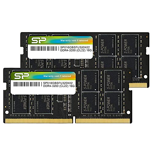 シリコンパワー ノートPC用メモリ DDR4-3200 (PC4-25600) 16GB×2枚 (32GB) 260Pin 1.2V CL22 SP032GBSFU320X22 画像1
