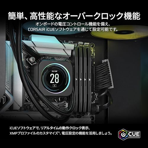 【Amazon.co.jp限定】CORSAIR DDR5-6000MHz デスクトップPC用メモリ VENGEANCE DDR5シリーズ (PC5-48000) Intel XMPメモリキット 32GB ブラック [16GB×2枚] CMK32GX5M2E6000C36 中間 画像