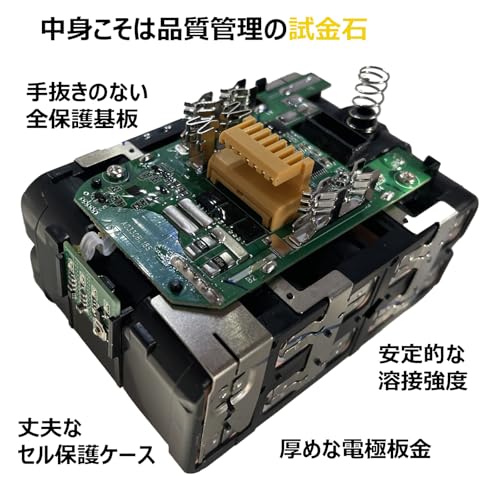 YOIbuy PRO 18V リチウムイオンバッテリー 6.0Ah実容量 MKT 18V互換 全保護基板 最大放電電流60A 国内正規品 BL1860B (2) 最後 画像