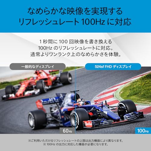 HP モニター 524sf 23.8インチ フルHD IPSパネル 非光沢 薄型ベゼル 100Hz 5ms HDMI VGA ブルーライトカット 角度調整 sRGB99% 300nits 高コントラスト比 ブラック(型番:94C18AA-AAAA) 中間 画像