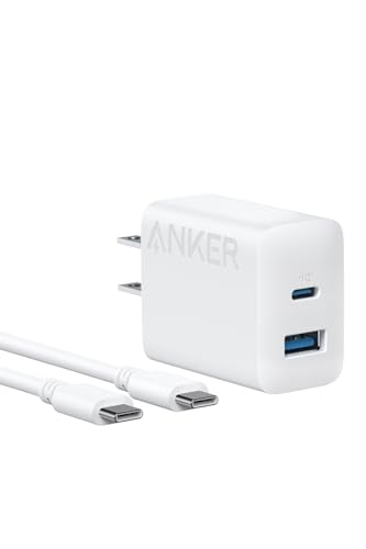 Anker Charger (20W, 2-Port) with USB-C ＆ USB-C ケーブル 20W USB-C＆USB-Cケーブル付属 2ポート急速充電器)【PSE技術基準適合/USB PD対応/PowerIQ搭載/コンパクトサイズ】 Android スマートフォン iPad その他 各種機器対応 (ホワイト) 1枚目 画像