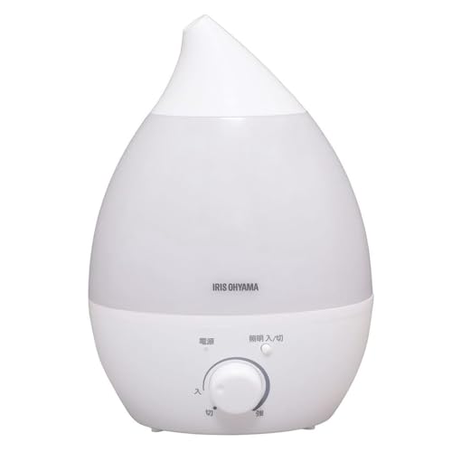 アイリスオーヤマ 加湿器 大容量 超音波式 加湿量 280ml タンク容量 2.8L 8畳 10時間連続加湿 アロマ対応 しずく型 卓上 デスク用 UHM-280S-W ホワイト 1枚目 画像