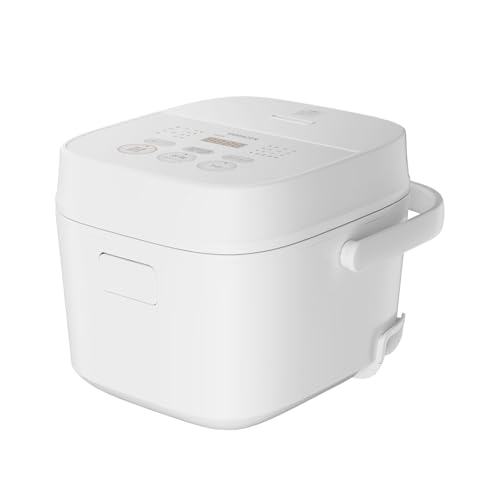 【Amazon.co.jp限定】[山善] 炊飯器 一人暮らし 3合 3種類炊き分け機能 マイコン式 低温調理 無洗米モード 保温 予約機能 ホワイト AMRC-5M(W) 山善 炊飯器 一人暮らし 3合 実物画像・外観写真