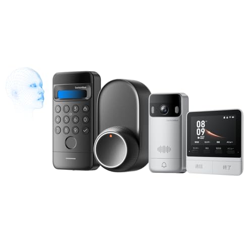 【セット買い】 SwitchBot テレビドアホン スマートロックUltra 顔認証パッド - インターホン スイッチボット 遠隔確認 工事不要 盗難防止 ワンタッチで解錠 SwitchBot テレビドアホン スマートロックUltra 顔認証パッド セット買い 実物画像・外観写真