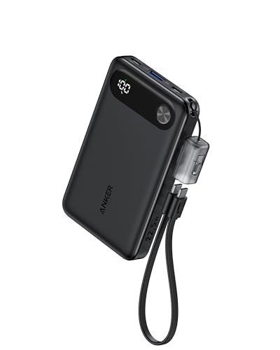 Anker Power Bank (10000mAh, 22.5W)【アップグレード版】(モバイルバッテリー 10000mAh 最大22.5W出力 USB-C & USB-C ケーブル付属 ディスプレイ搭載) 【PD/PowerIQ搭載/PSE技術基準適合】 iPhone 17 / 16 / 15 Android iPad その他各種機器対応 (ブラック) 1枚目 画像