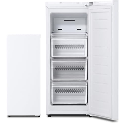 [山善] 冷凍庫 スリム 右開き 70L YF-SFU70(W) ホワイト 一人暮らし 小型 幅35.6cm ファン式 自動霜取り 省エネ 家庭用 静音 1枚目 画像