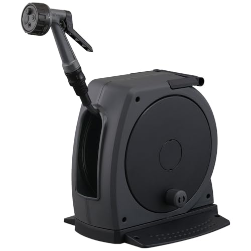 アイリスオーヤマ 洗車にも使える 最強ジェット フルカバーホースリールJET 15M FHJ-15 ダークグレー/ブラック アイリスオーヤマ 洗車にも使える 最強ジェット フルカバーホースリールJET 15M FHJ-15 ダークグレー/ブラック 実物画像・外観写真