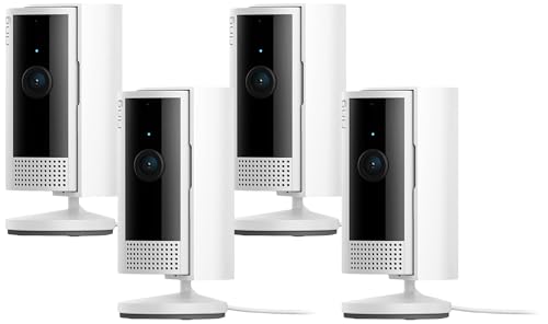 【カメラ4つセット】Ring Indoor Cam (リング インドアカム) 第2世代 ホワイト | 軽量小型の屋内用セキュリティカメラ、ペットカメラやご自宅の見守りカメラ、防犯カメラの用途にも プライバシーカバー付き | Ring Homeプラン30日間無料体験 1枚目 画像