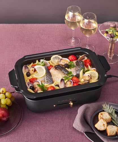 BRUNO ブルーノ コンパクトホットプレート 焼肉 本体 プレート2種(たこ焼き 平面) おしゃれ かわいい これ1台 蓋 ふた付き 1200w 温度調節 洗いやすい 1人 2人 3人用 小型 小さいサイズ 少人数用 一人暮らし ブラック 黒 BOE021-CBK 最後 画像