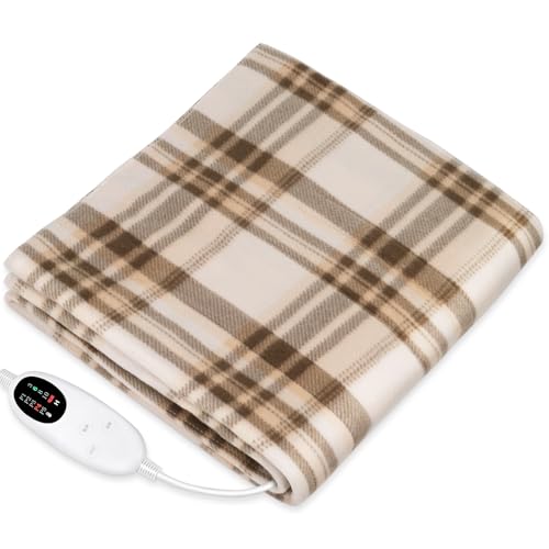 電気毛布 敷き 掛け兼用 切り忘れ防止タイマー付き 省エネ 55W AI過熱保護機能 節電 速暖 140×80cm 洗濯可能 電気ブランケット 電気毛布洗える 頭寒足熱 ダニ退治 4段階タイマー 5段階温度調整 防寒対策 肩掛け 膝掛け シングル 毛玉なし 暖房器具 キャンプ オフィス 車中泊 ギフト （チェック柄） 1枚目 画像