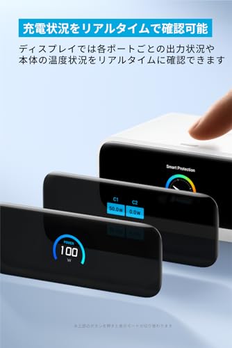Anker Nano Charging Station (7-in-1, 100W, 巻取り式 USB-C ケーブル) (USBタップ 電源タップ) 【PSE技術基準適合】MacBook iPad iPhone Galaxy Android ホワイト 中間 画像