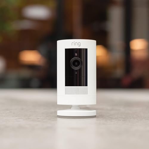 【2023年度グッドデザイン賞受賞】Ring Stick Up Cam Battery (リング スティックアップカム バッテリーモデル) | 外出先からも見守り可能、屋内・屋外で使える充電式セキュリティカメラ、デバイス盗難補償付き - ホワイト | Ring Homeプラン30日間無料体験 中間 画像