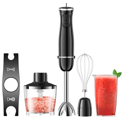 Turelar ハンドブレンダー 電動 ハンドミキサー 15000回/分 離乳食 お祝い ギフト 氷も砕ける フードプロセッサー 電動泡立て器 スリム コンパクト アタッチメント(つぶす・混ぜる・切る・刻む・泡立て) 1枚目 画像