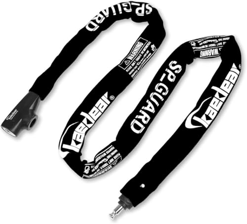 Kaedear(カエディア) バイク ロック チェーンロック 鍵 チェーン 長さ1500mm スクエアチェーン径 6mm 高耐久 シリンダー 盗難防止 キー 紛失 複製サービス KDR-LK1-1500-BK (1500mm, ブラック) 1枚目 画像