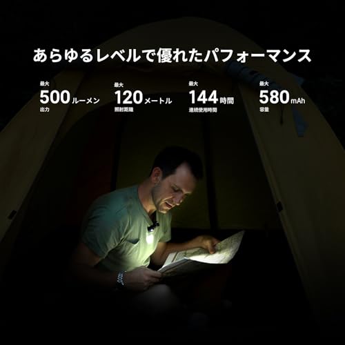 OLIGHT(オーライト) Oclip Pro クリップライト LEDランニング 軽量 小型 3つの光源 500ルーメン 射程120メートル IPX6防水 Type-C充電式 クリップオン 高視認性 犬 散歩 キャンプ 点検 ウォーキング サイクリング ハイキング アウトドア 登山 (ブラック) 中間 画像