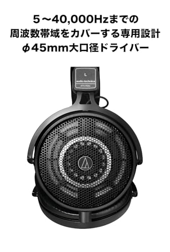 オーディオテクニカ ATH-R50x 開放型 モニターヘッドホン 有線 【DTM ミックス マスタリング 音楽鑑賞 着脱式3.0ｍ/1.2mケーブル 変換アダプター付き オープンバック スタジオモニター ヘッドホン 】 中間 画像