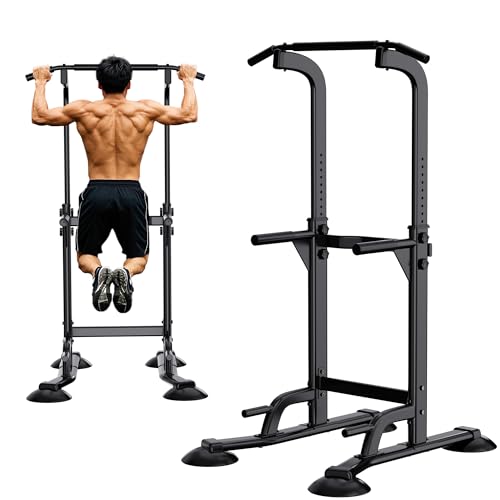 HANASUNOU 【日本企業】 ぶら下がり健康器 懸垂バー 懸垂マシン [コンパクト/耐荷重150kg/日本語説明書/2年保証/10段調節] 筋トレ チンニングスタンド フリースタンディング 合金鋼 (ブラック) 1枚目 画像