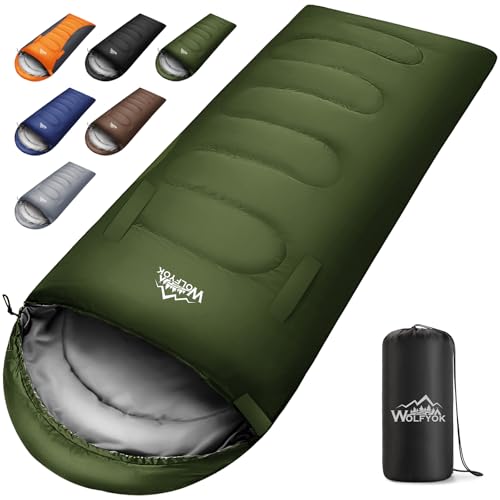 寝袋 冬用【手足伸ばし可能・230T防水】4in1多機能 1.4Kg 1.1Kg 1.8Kg 2.2Kg 寝袋 オールシーズン 夏用シュラフ 封筒型 コンパクト 軽量 中綿 快適温度-5℃-20℃ 保温 wolfyok outdoors 丸洗い可能 収納パック付き キャンプ アウトドア コンパクト 登山 車中泊 防災用 避難用 防寒【国内ブランド】 1枚目 画像