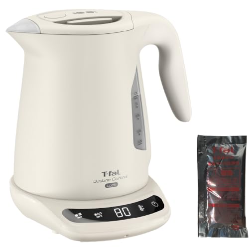 【Amazon.co.jp限定】ティファール 電気ケトル 1.2L 大容量 温度調節 8段階 転倒お湯もれロック 「ジャスティン ロック コントロール」 蒸気が出にくい設計 保温 ケトル専用洗浄剤(1包)付き アイボリー KO823AJPA 1枚目 画像