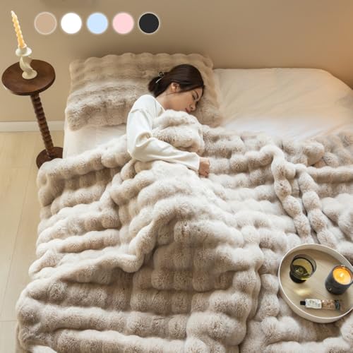 VERILADY 毛布 ふわとろ毛布 ふわもこ毛布 ブランケット 柔らかく肌触 ふわふわ モコモコ 冷え対策 洗える おしゃれ 静電気防止 暖かい 厚手 冬用(130x160,ブラウン) 1枚目 画像