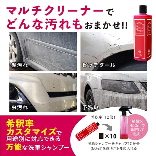 【ながら洗車】 脱脂シャンプー『 あなた色に染まるカーシャンプー 』 ポーチセット Degreasing Shampoo 下地処理 洗車 シャンプー 洗車するだけで脱脂 カーシャンプー 花粉 鳥フン 虫汚れ コーティング車の洗車も可 中間 画像