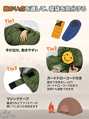 寝袋 冬用【手足伸ばし可能・230T防水】4in1多機能 1.4Kg 1.1Kg 1.8Kg 2.2Kg 寝袋 オールシーズン 夏用シュラフ 封筒型 コンパクト 軽量 中綿 快適温度-5℃-20℃ 保温 wolfyok outdoors 丸洗い可能 収納パック付き キャンプ アウトドア コンパクト 登山 車中泊 防災用 避難用 防寒【国内ブランド】 中間 画像