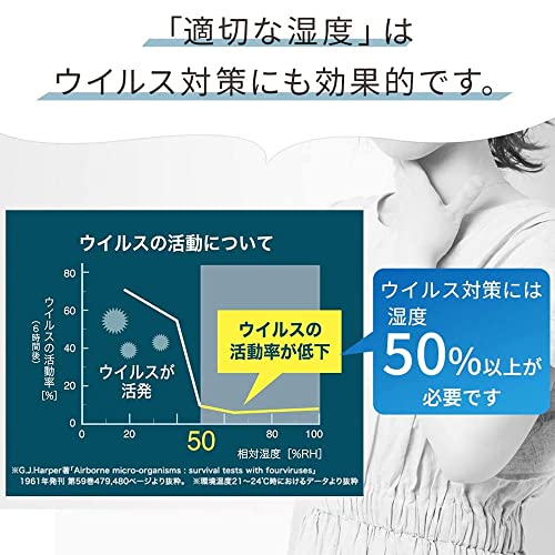 アイリスオーヤマ 加湿器 大容量 超音波式 加湿量 280ml タンク容量 2.8L 8畳 10時間連続加湿 アロマ対応 しずく型 卓上 デスク用 UHM-280S-W ホワイト 中間 画像