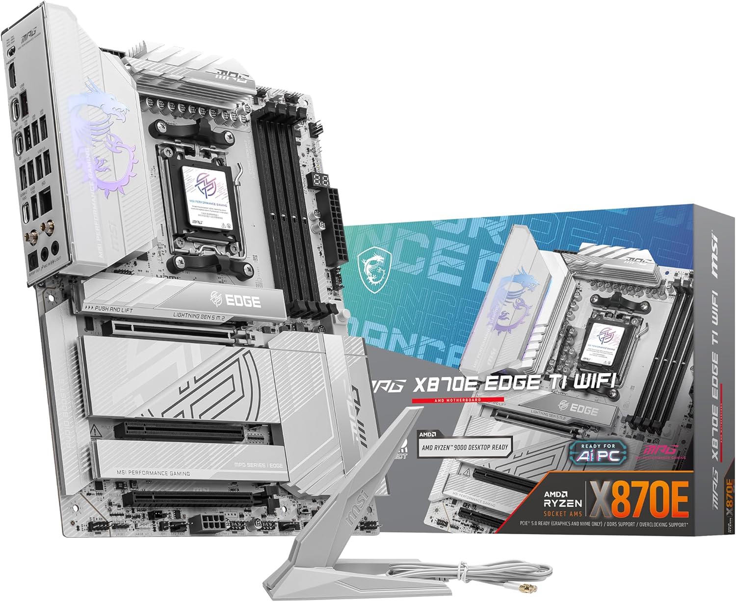 MSI MPG X870E EDGE TI WIFI AMD Ryzen 9000/8000/7000シリーズ(AM5)対応 ATXマザーボード MB6740 画像1