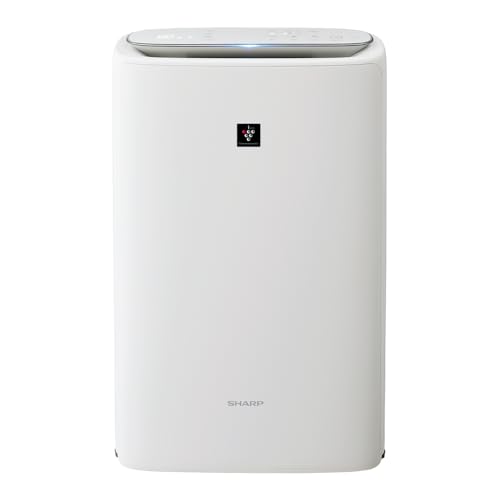 シャープ 空気清浄機 KI-SS50-W プラズマクラスター 25000 加湿 浮遊・付着ウィルス 花粉 空気浄化 薄型スリム おすすめ畳数 13畳 加湿量 600mL/h シャープ 空気清浄機 KI-SS50-W 実物画像・外観写真
