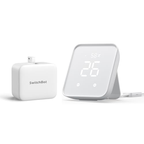 SwitchBot ハブ2 スイッチボット 2個セット スマートホーム 学習リモコン スマートリモコン 赤外線家電を管理 家電を遠隔操作 家電自動化 Alexa Google Home Siriに対応 (ハブ2 1点+ボット 1点) 1枚目 画像