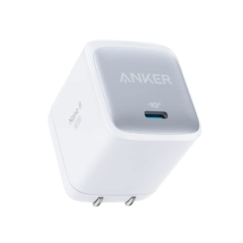 Anker Nano II 65W (PD 充電器 USB-C)【独自技術Anker GaN II採用/PD対応/PSE技術基準適合/折りたたみ式プラグ】MacBook Windows PC iPad iPhone Galaxy Android スマートフォン ノートPC 各種 その他機器対応 (ホワイト) 1枚目 画像