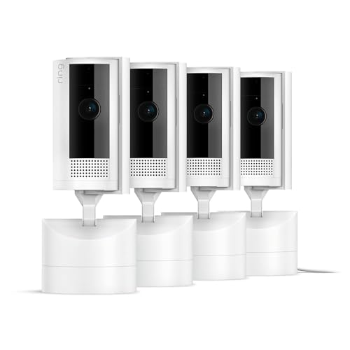 【カメラ4つセット】Ring 首振り機能付きインドアカム | 左右360° 上下169° パンチルト、屋内用防犯カメラ | Pan-Tilt Indoor Cam ホワイト | Ring Homeプラン30日間無料体験 Ring 首振り機能付きインドアカム 実物画像・外観写真