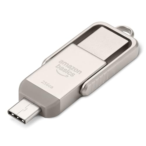 Amazonベーシック USBフラッシュドライブ サムドライブメモリスティック (USB CとUSB Aデュアルポート搭載) 256GB シャンパンシルバー 1枚目 画像