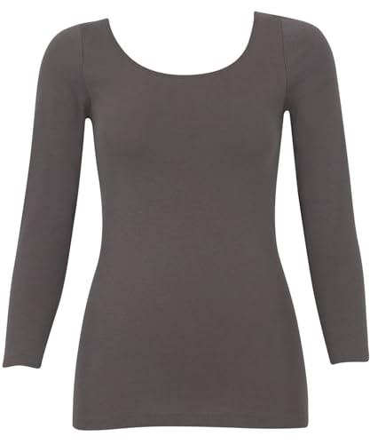 [ウイング/ワコール] あったかインナー オーガニックコットン混 やわらかくやさしい肌ざわり 【綿の贅沢オーガニック】 綿100％(肌側) 保温性 8分袖 長袖 秋 冬 EL4831 レディース GY M (× 2) 中間 画像