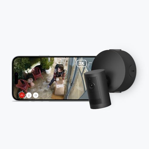 Ring Outdoor Cam Plus PoE (リング アウトドアカム プラス PoEモデル - 市販のPoE+スイッチングハブが必要) | 2K ビデオ 360万画素 高精細 | カメラ視野角対角160° | ナイトビジョン | Ring Home プラン30日間無料体験付き - ブラック 1枚目 画像