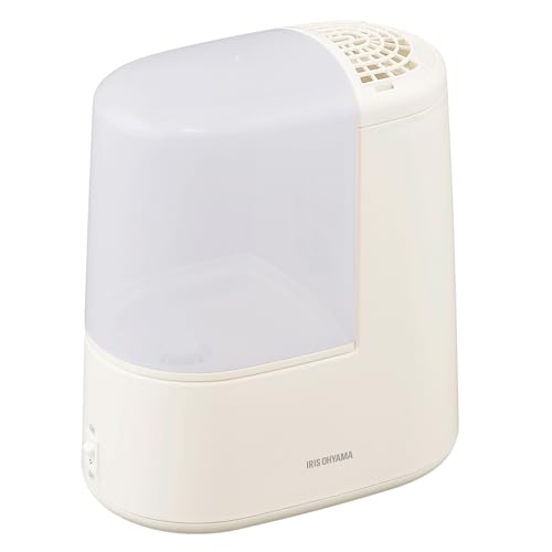 アイリスオーヤマ(IRIS OHYAMA) 加湿器 スチーム式(加熱式) 加湿量 260ml タンク容量 2.4L 7畳 9時間連続加湿 アロマ対応 小型 卓上 デスク用 AHM-H26B-C アイボリー アイリスオーヤマ 加湿器 スチーム式 実物画像・外観写真