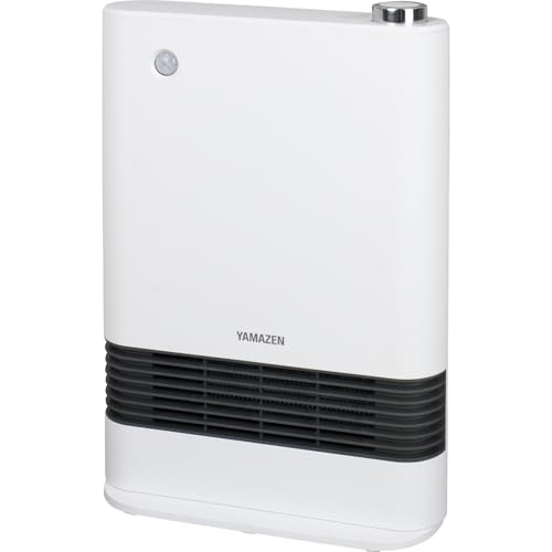 [山善] セラミックヒーター 人感センサー 1200W 小型 速暖 出力2段階切替 転倒オフスイッチ 足元 トイレ 脱衣所 ホワイト DSF-TL12(W) 山善 セラミックヒーター 人感センサー 1200W 実物画像・外観写真