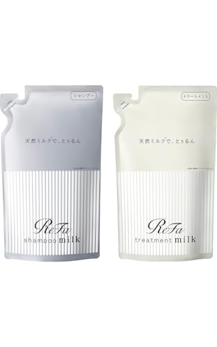 リファミルクプロテイン/ReFa MILK PROTEIN（セット） (ホワイト, シャンプー & トリートメント詰替えセット) リファミルクプロテイン 実物画像・外観写真